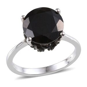 Thai Black Spinel Sterling Silver Ring Size 7